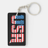 赤、白、青の愛国心のあるアメリカ キーホルダー (裏面)