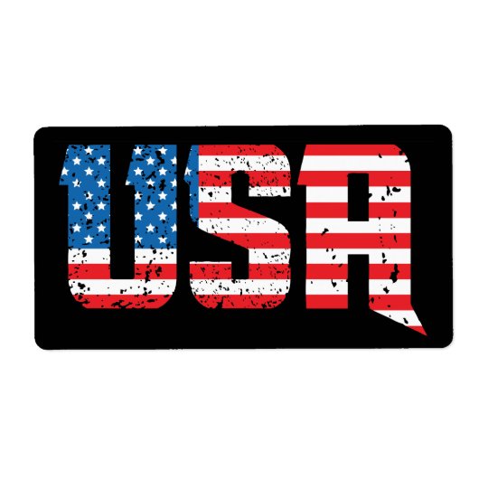 赤、白、青の愛国心のあるアメリカ ラベル (正面)