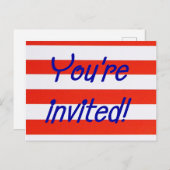赤・白・青の愛国心 インビテーションポストカード (正面/裏面)