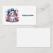 赤・白・青の愛国的なポニー 名刺 (正面/裏面)