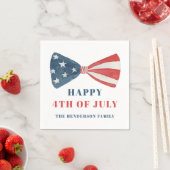 赤・白・青の愛国的な弓7月4日 スタンダードカクテルナプキン (インサイチュ)