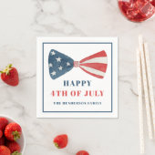 赤・白・青の愛国的な弓7月4日 スタンダードカクテルナプキン (インサイチュ)