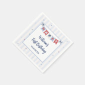赤+白+青の愛国的な誕生日ナプキン スタンダードカクテルナプキン (角)
