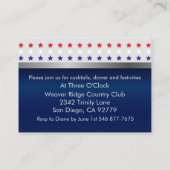 赤・白・青の愛国的スター結婚ズ エンクロージャーカード (裏面)