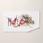 赤、白、青の愛国的人魚のグリムシャー ハンドタオル (ハンドタオル)