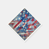 赤・白・青の愛国的独立記念日 スタンダードカクテルナプキン (角)