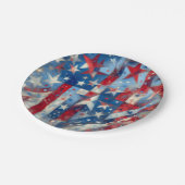 赤・白・青の愛国的独立記念日 ペーパープレート (アングル)