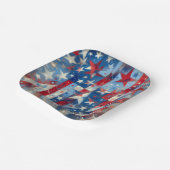 赤・白・青の愛国的独立記念日 ペーパープレート (傾斜あり)