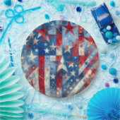 赤・白・青の愛国的独立記念日 ペーパープレート (パーティー)