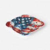 赤・白・青の愛国的7月4日パーティー ペーパープレート (傾斜あり)