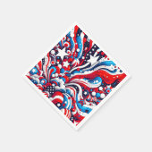 赤・白・青の愛国的7月4日 スタンダードカクテルナプキン (角)