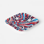 赤・白・青の愛国的7月4日 ペーパープレート (傾斜あり)