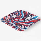 赤・白・青の愛国的7月4日 ペーパープレート (傾斜あり)