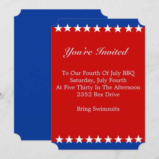 赤、白、青の招待状 招待状 (正面/裏面)