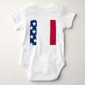 赤、白、青の星とストライプ7月4日 ベビーボディスーツ (裏面)