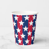 赤、白、青の星とストライプ7月4日 紙コップ (裏面)