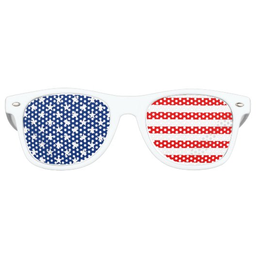 赤、白、青の星とストライプ レトロサングラス (正面)