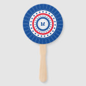 赤、白、青の星とモノグラム ハンドファン (正面)