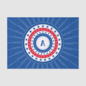 赤、白、青の星とモノグラム 薄葉紙 (正面)