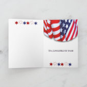 赤、白、青の星のバンティングカスタム カード (内部)