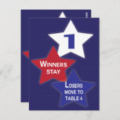 赤、白、青の星のブンコテーブルカード #1/4 ポストカード (正面/裏面)