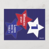 赤、白、青の星のブンコテーブルカード #1/4 ポストカード (裏面)