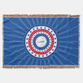 赤、白、青の星を祝おう スローブランケット