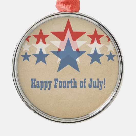 赤・白・青の星カスケードオーナメント メタルオーナメント (正面)