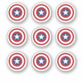 赤/白/青の星ラウンドターゲットステッカー シール (正面)