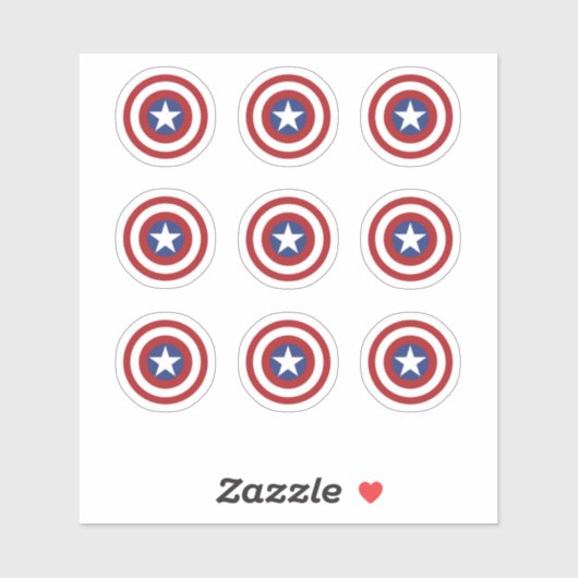 赤/白/青の星ラウンドターゲットステッカー シール (シート)