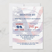 赤、白、青の星条旗おじさん 7月4日 招待状 (裏面)