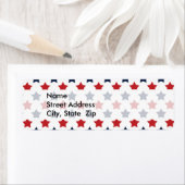 赤、白、青の星模様 ラベル (インサイチュ)