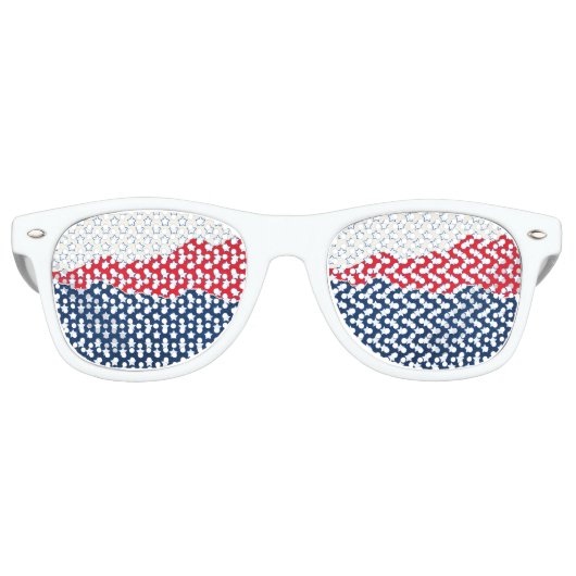 赤、白、青の星 レトロサングラス (正面)