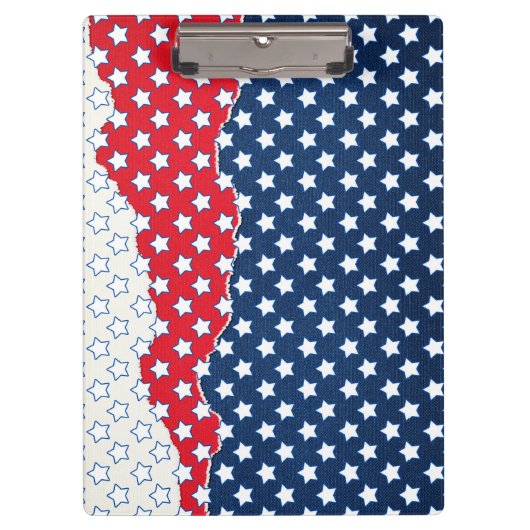 赤、白、青の星（米国） (統一された州) クリップボード (正面)