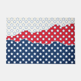 赤、白、青の星（米国） (統一された州) ドアマット