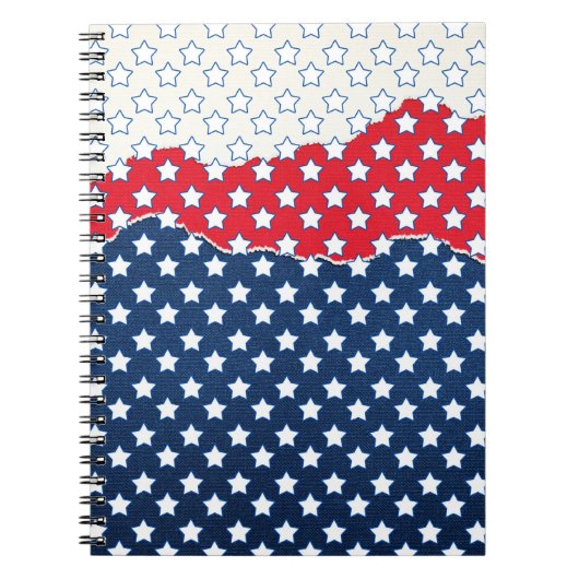 赤、白、青の星（米国） (統一された州) ノートブック (正面)