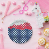 赤、白、青の星（米国） (統一された州) ペーパープレート (パーティー)