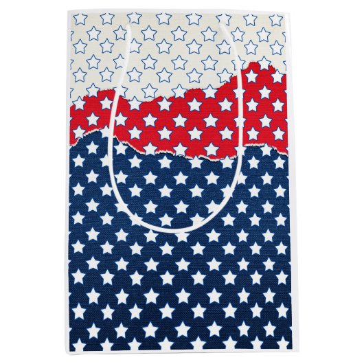 赤、白、青の星（米国） (統一された州) ミディアムペーパーバッグ (正面)