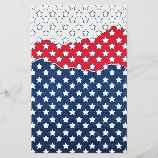 赤、白、青の星（米国） (統一された州) 便箋 (正面)