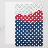 赤、白、青の星（米国） (統一された州) 便箋 (正面/裏面)