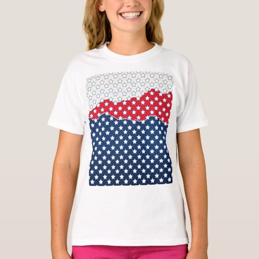 赤、白、青の星（米国） (統一された州) Tシャツ (正面)