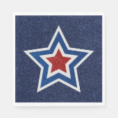 赤、白、青の星 7月4日の輝き スタンダードランチョンナプキン (正面)