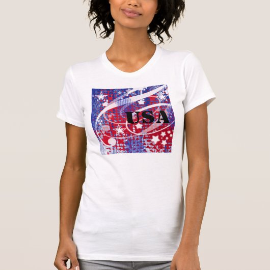 赤、白、青の栄光パーソナライズされた Tシャツ (正面)