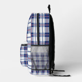 赤、白、青の格子縞 プリントバックパック (右)