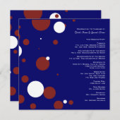 赤、白、青の水玉模様結婚式 プログラム (正面/裏面)