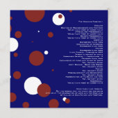 赤、白、青の水玉模様結婚式 プログラム (裏面)