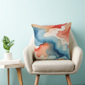 赤、白、青の水色の抽象芸術 クッション (椅子)