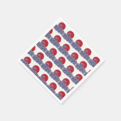 赤、白、青の海の夕日と波 スタンダードカクテルナプキン (角)