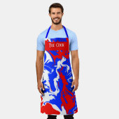 赤、白、青の渦巻き エプロン (着用した状態)