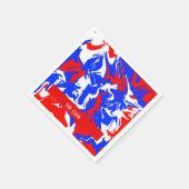 赤、白、青の渦巻き スタンダードカクテルナプキン (角)